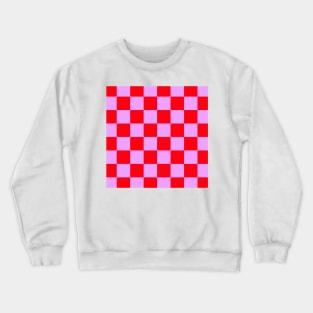 Checked pattern - checkboard in red and purple Crewneck Sweatshirt